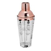 Coqueteleira de Vidro Tampa de Aço Inox Rose Gold - 420ml - Ela Decora